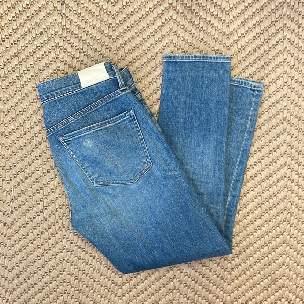 Citizen of Humanity  Elsa Mid Rise Slim Fit Crop Denim Jeans Blue 25